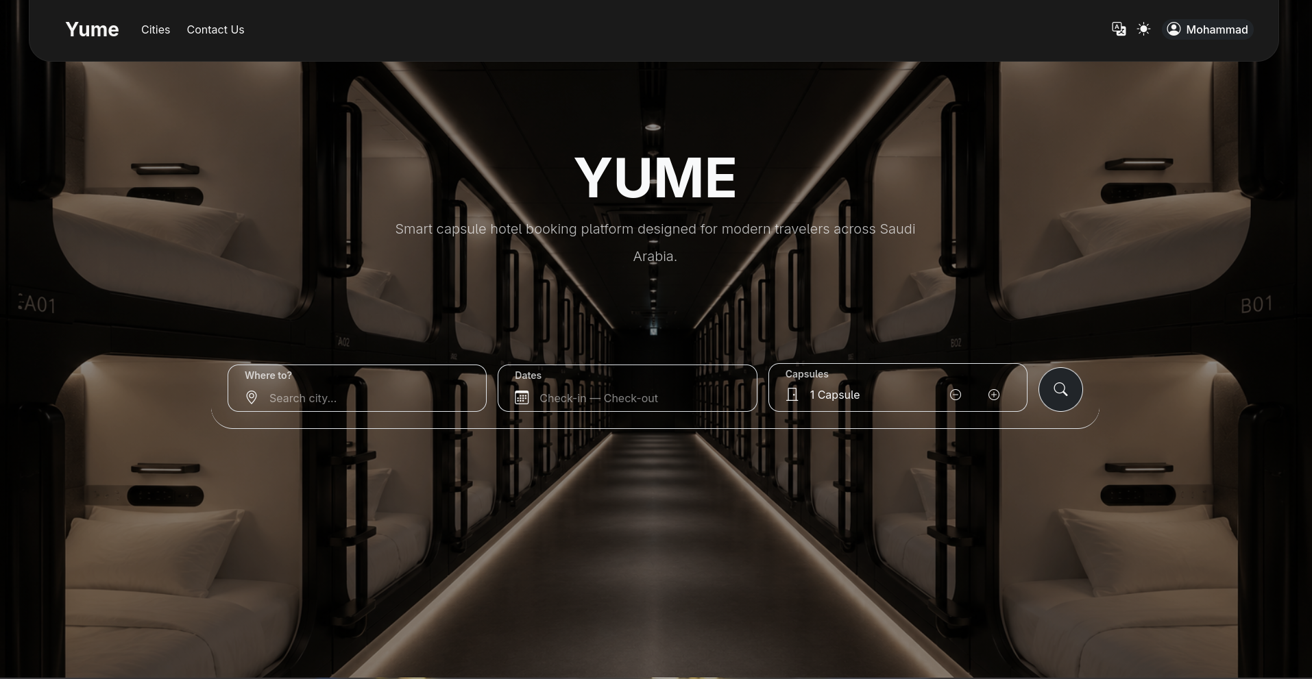 Yume capsule hotel booking screenshot 1
